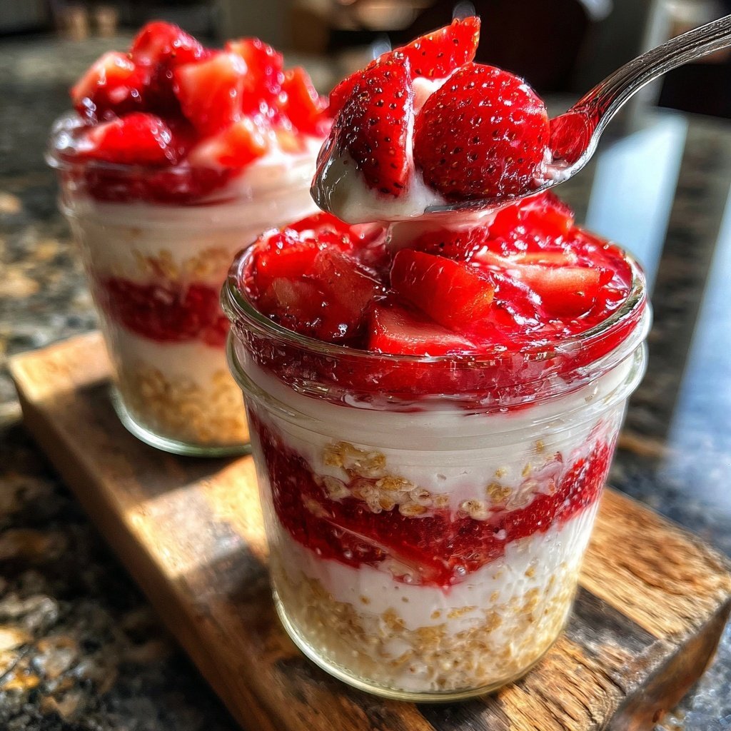 Strawberry Cream Overnight Oats
