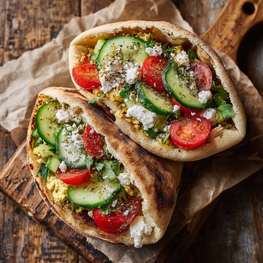 Healthy Lunch Mediterranean Veggie Pita