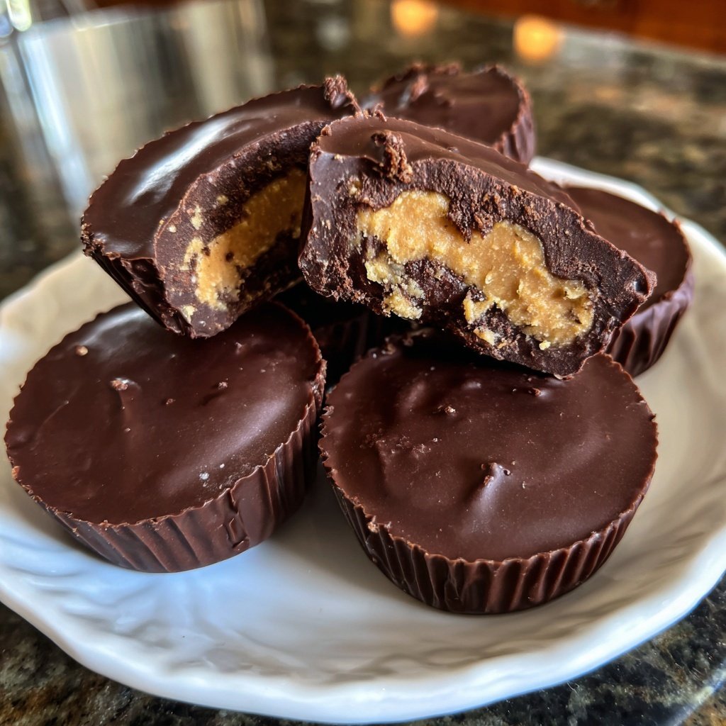 Homemade Peanut Butter Cups with Chocolate Shell