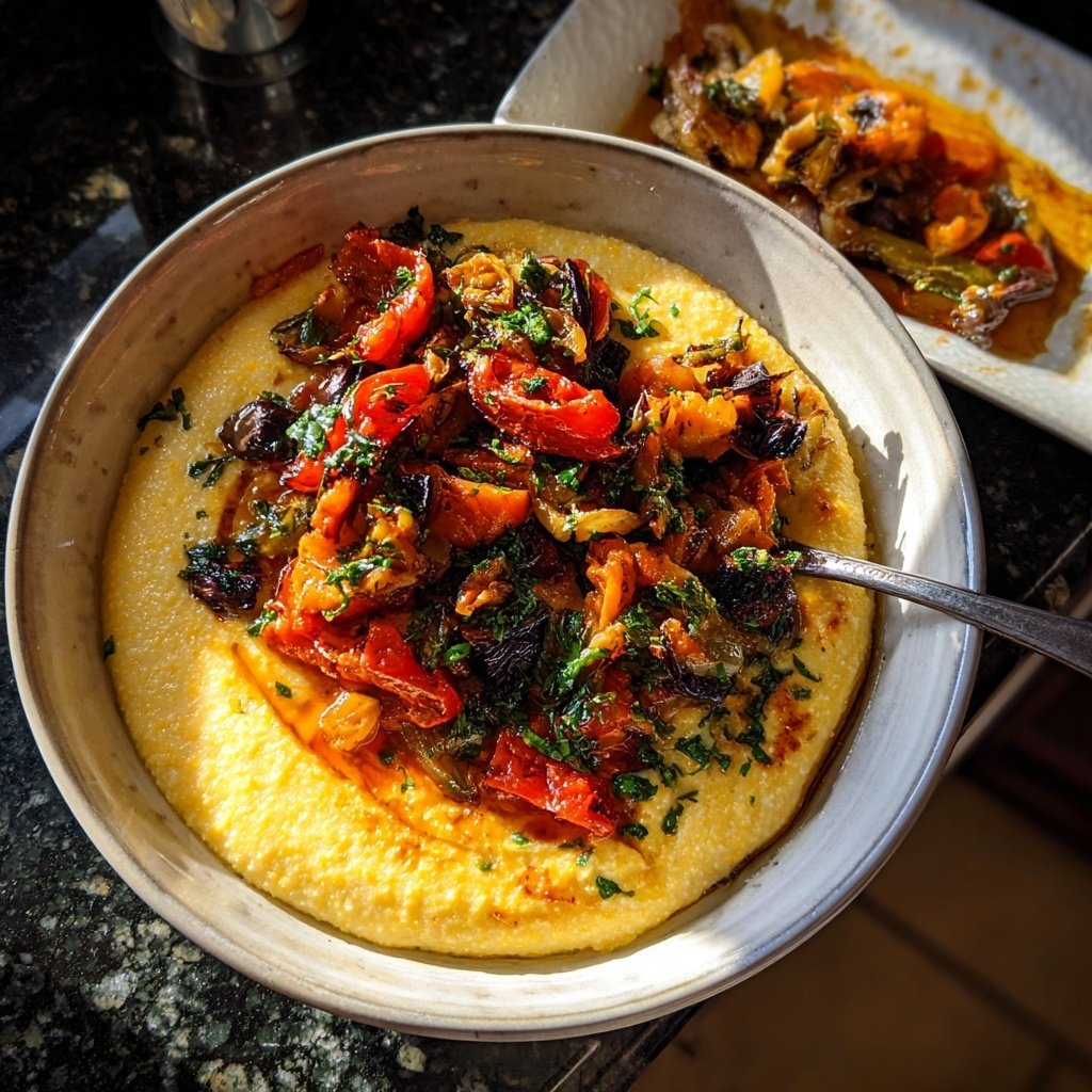 Creamy Polenta with Roasted Vegetables