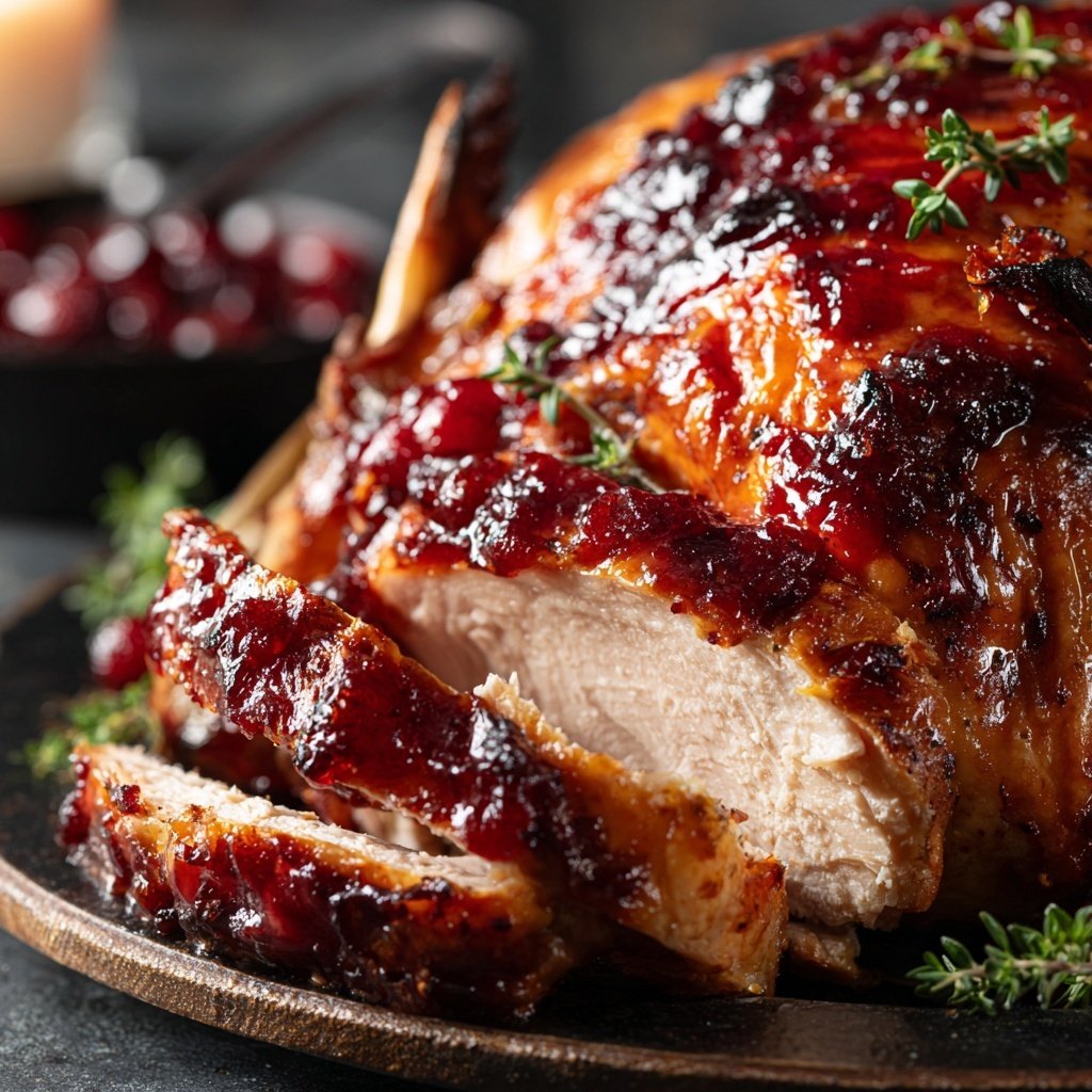 Roasted Turkey with Cranberry Glaze