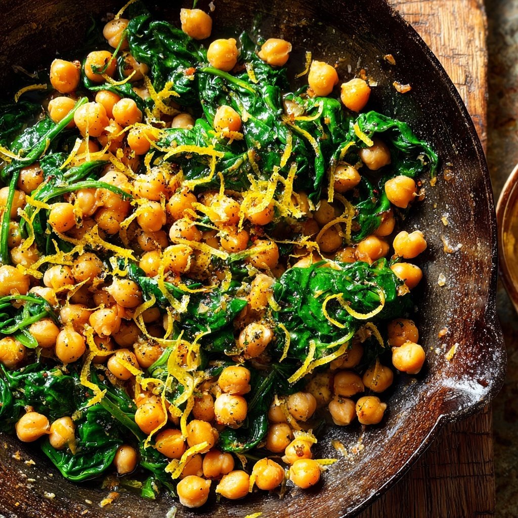Lemon Herb Chickpea Skillet with Spinach