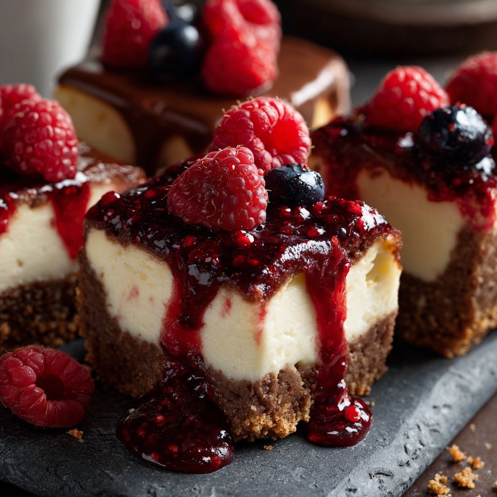 Chocolate Raspberry Cheesecake Bars