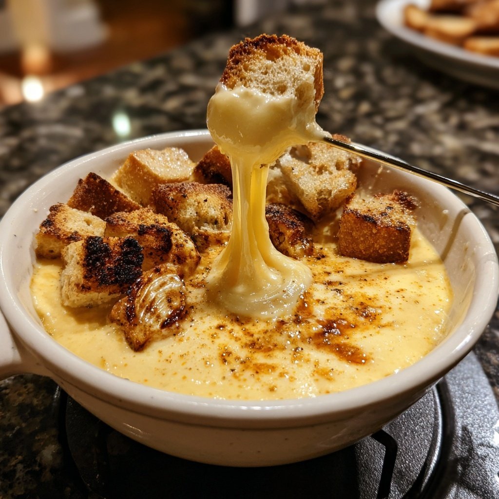 Fondue with Caramelized Garlic