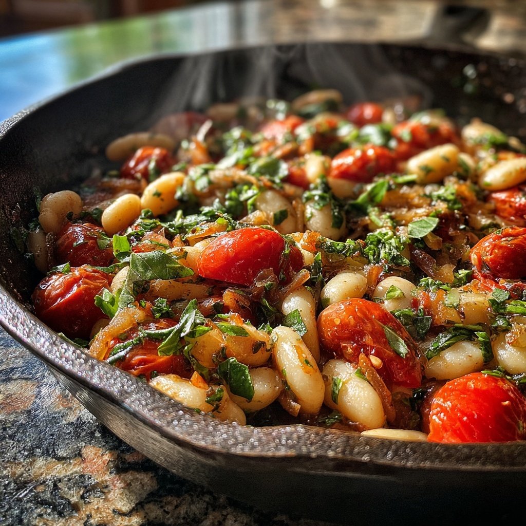 Tomato Herb White Bean Skillet