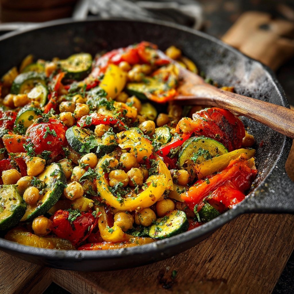 Healthy Dinner Chickpea Vegetable Skillet