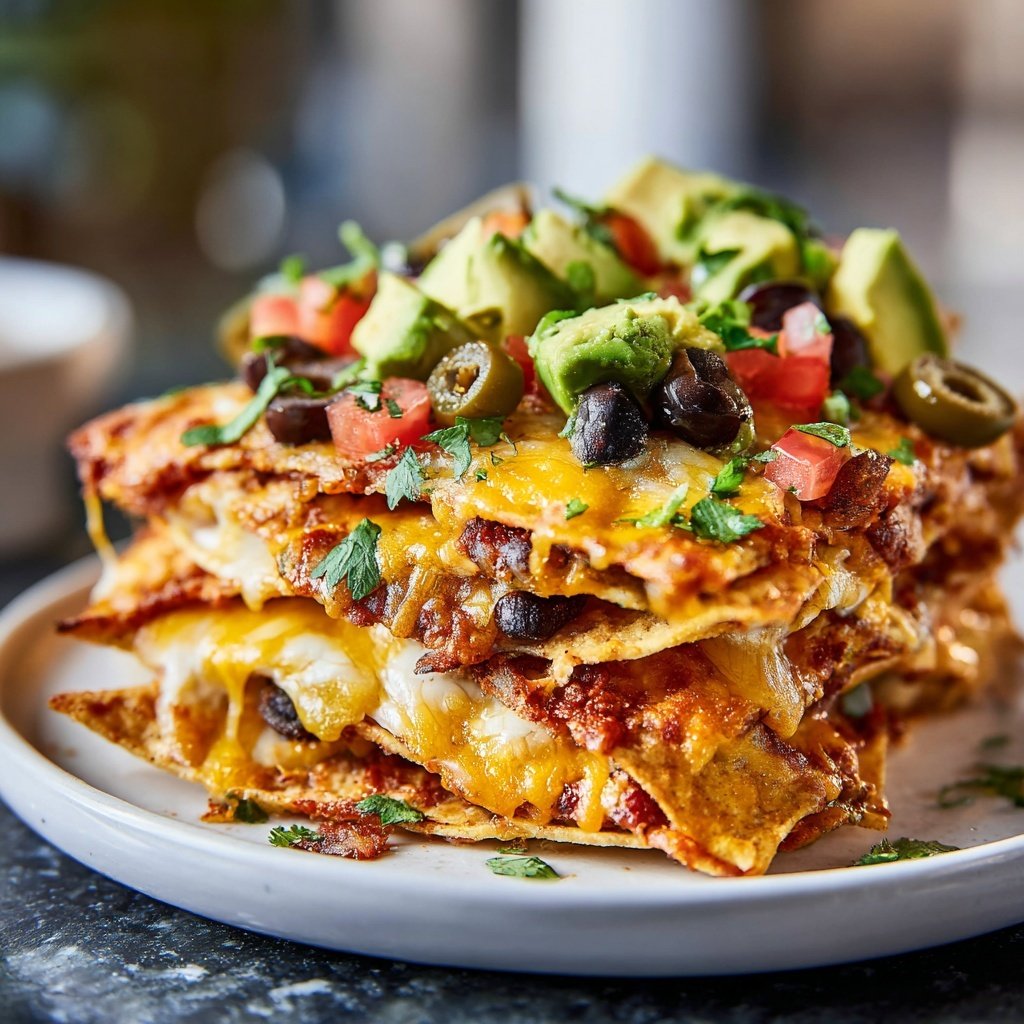 Super Bowl Appetizer Baked Veggie Nachos